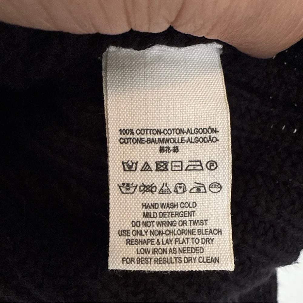 Free People Black Damsel Bell Sleeve Knit Sweater Size Medium